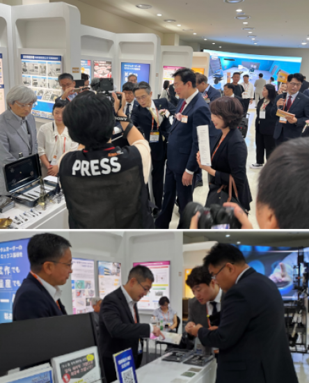 江原医療機器展示会（GMES2023）鳥取県ブースの様子